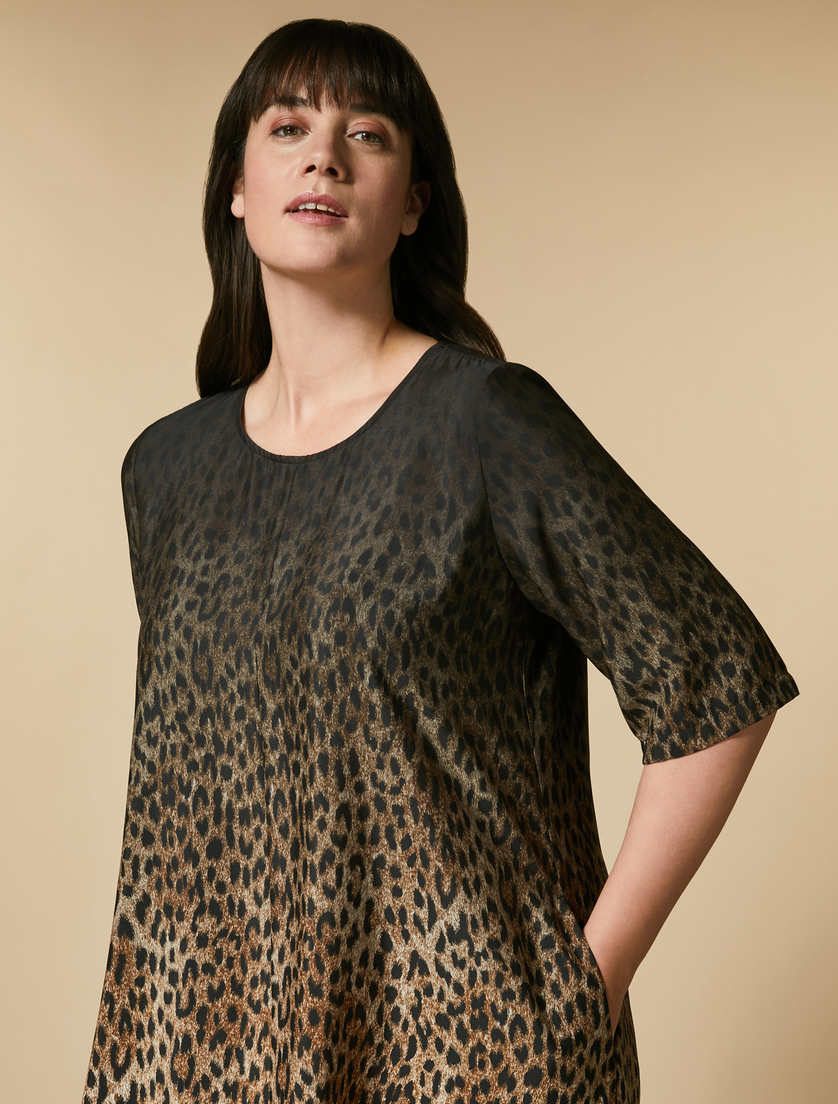 Langes Kleid mit Print - Schwarz - Marina Rinaldi - 2