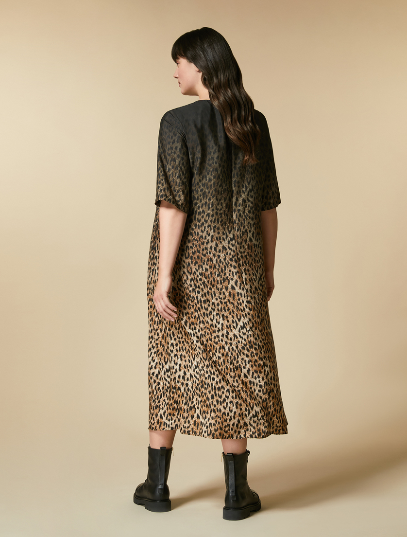 Langes Kleid mit Print - Schwarz - Marina Rinaldi - 3