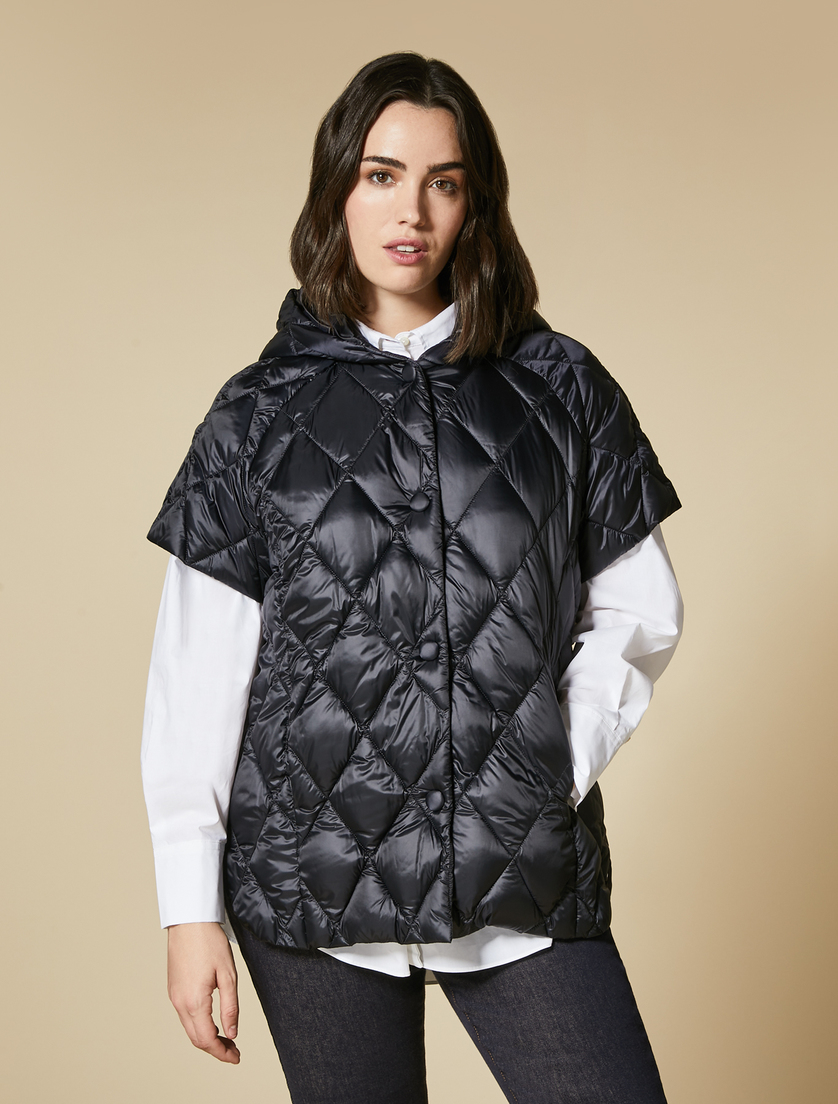 Water-repellent padded gilet - Dark navy - Marina Rinaldi