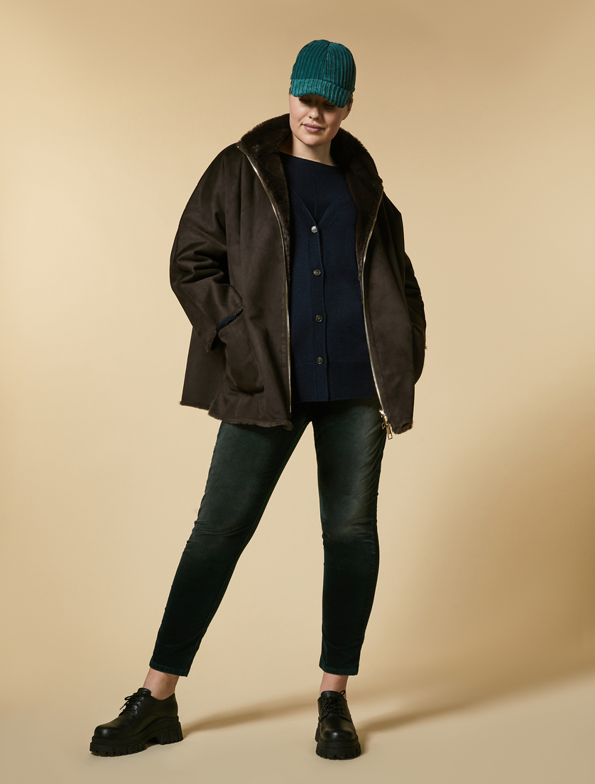 Wool-blend cardigan - Dark navy - Marina Rinaldi - 4