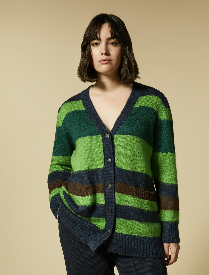 Mohair-blend cardigan - Green - Marina Rinaldi