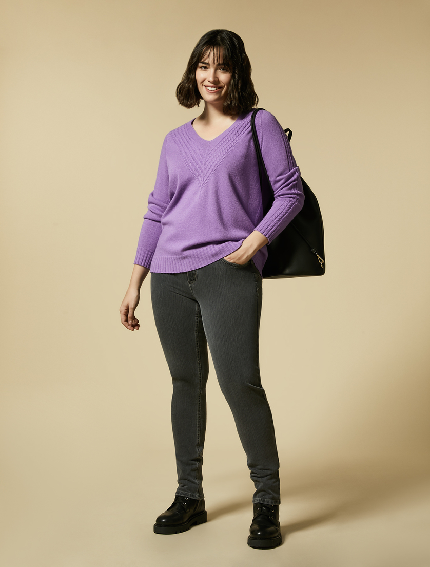 Cashmere-blend sweater - Lilac - Marina Rinaldi - 4