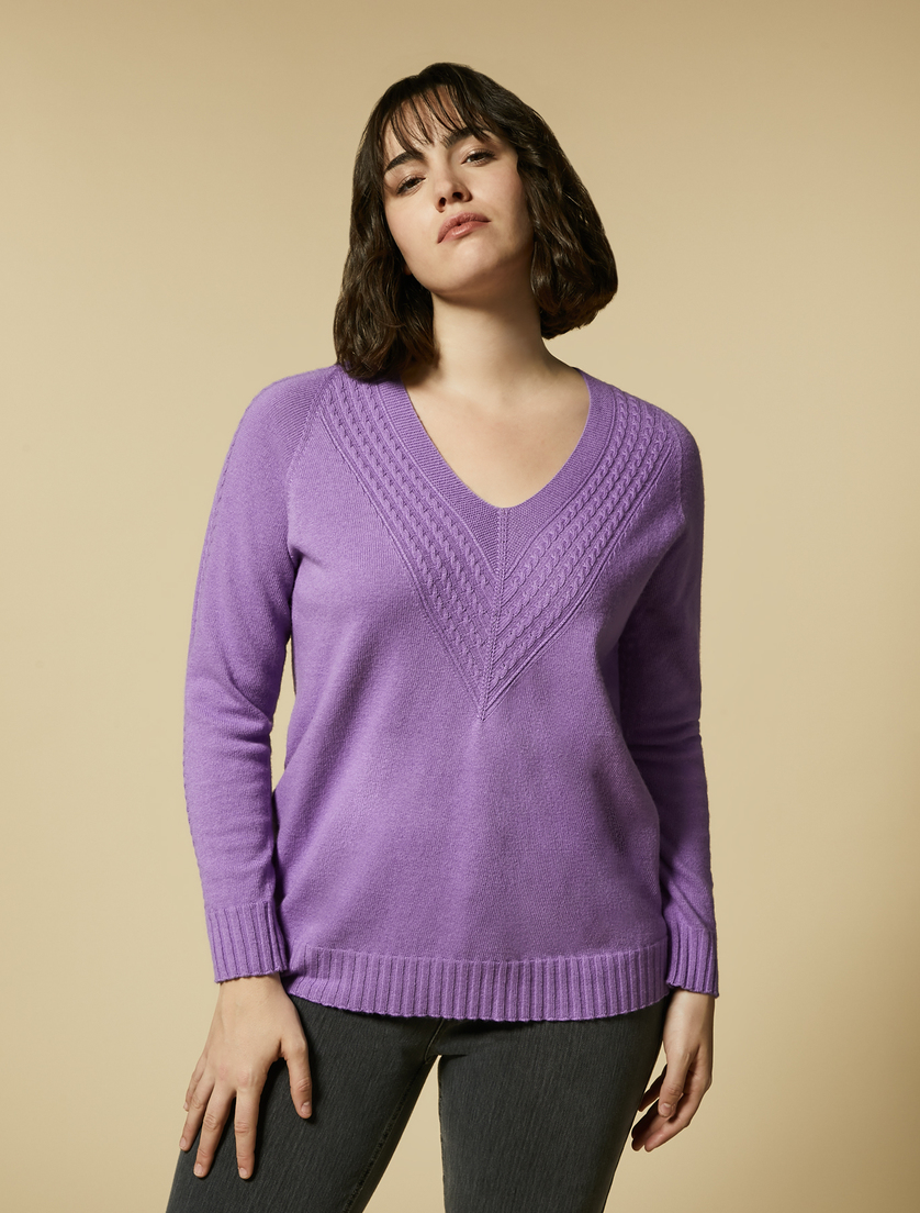 Cashmere-blend sweater - Lilac - Marina Rinaldi