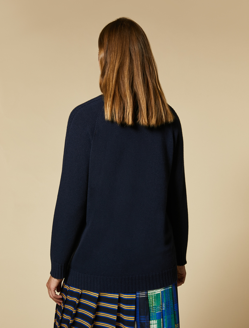Cashmere-blend sweater - Dark navy - Marina Rinaldi - 3