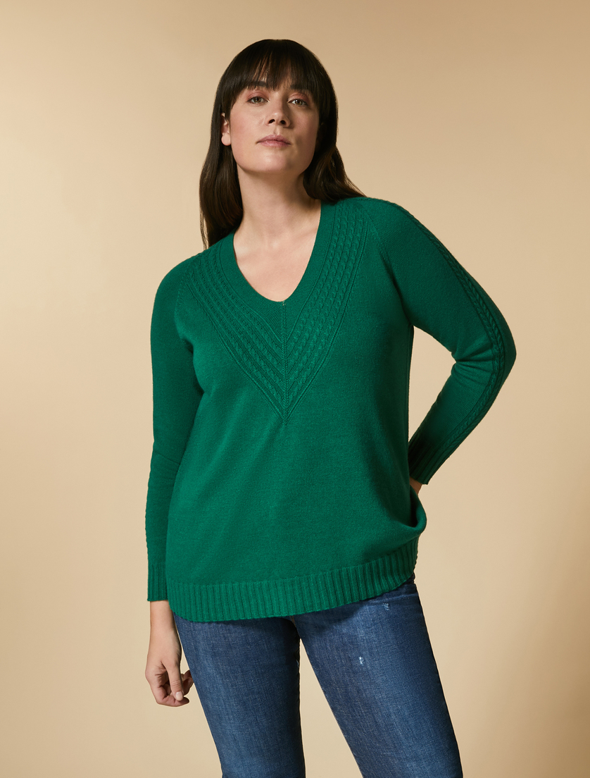 Pullover aus Kaschmirmischung - Dunkelgrün - Marina Rinaldi