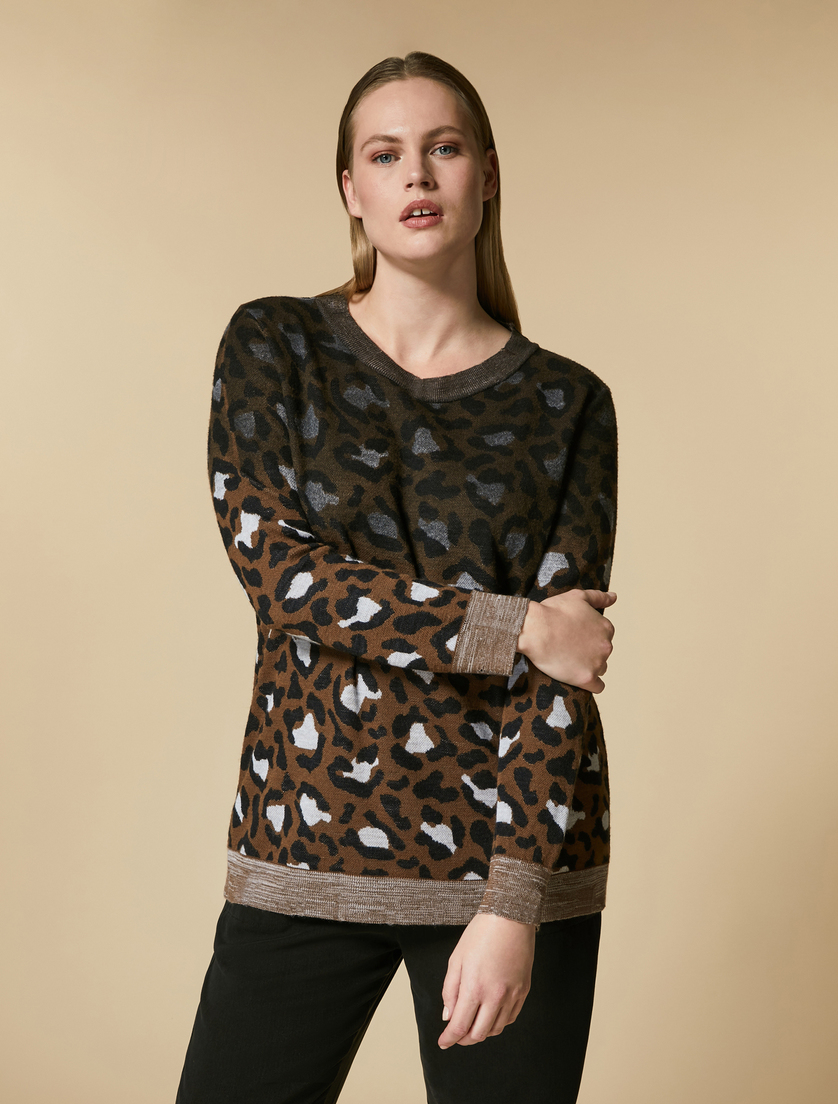 Jacquard-Pullover - Kaltbraun - Marina Rinaldi