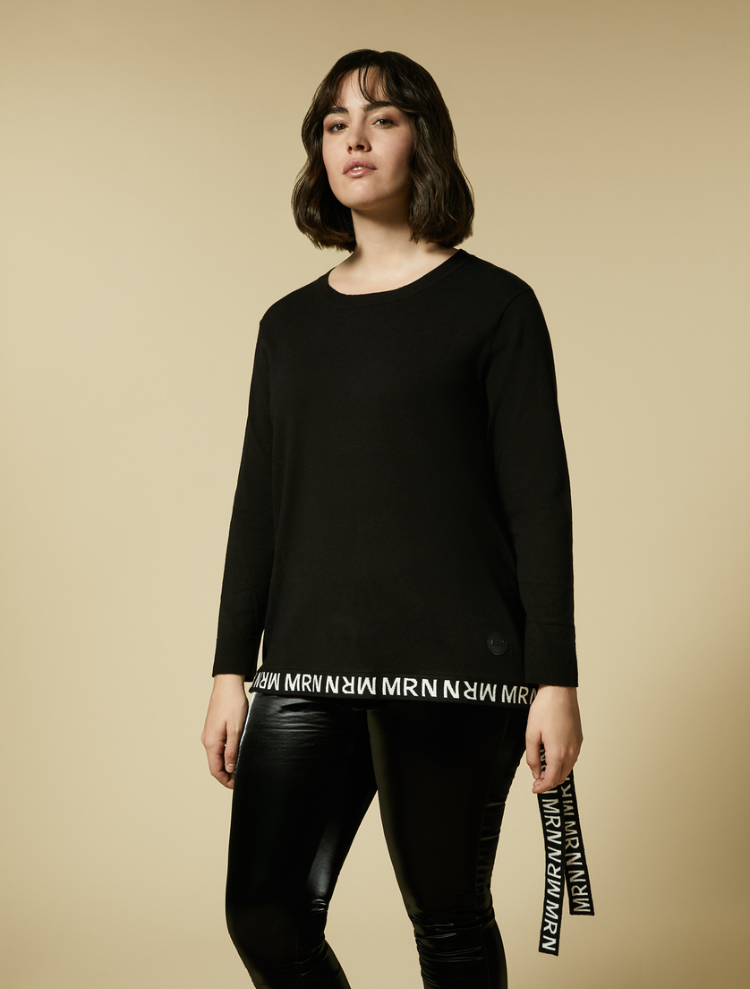 Viscose yarn sweater - Black - Marina Rinaldi