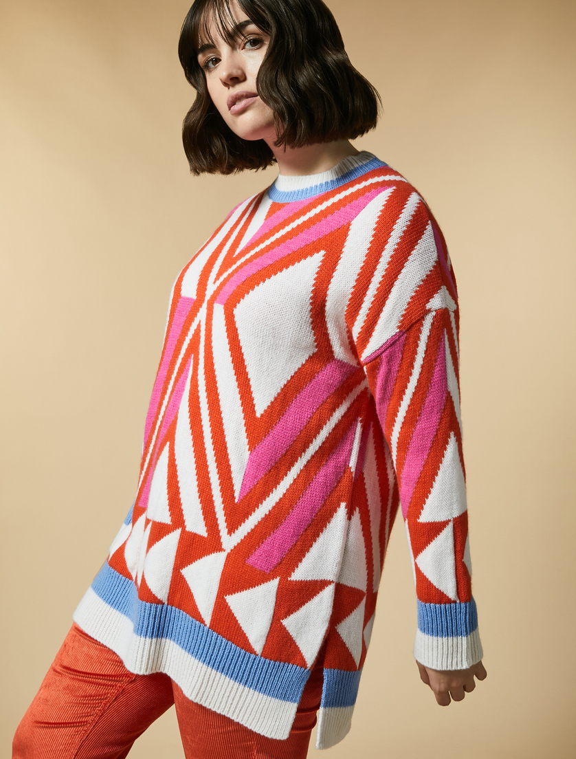 Pullover aus Jacquard-Wollmischung - Orange - Marina Rinaldi - 3