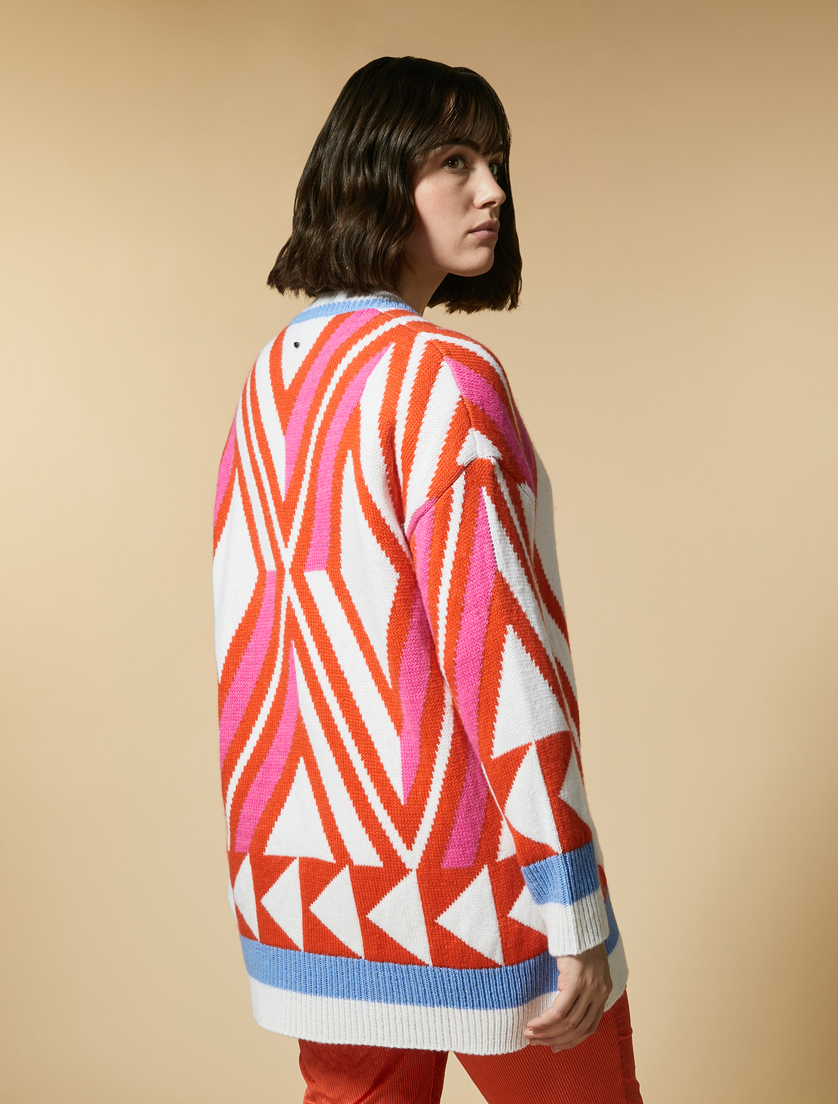 Pullover aus Jacquard-Wollmischung - Orange - Marina Rinaldi - 4