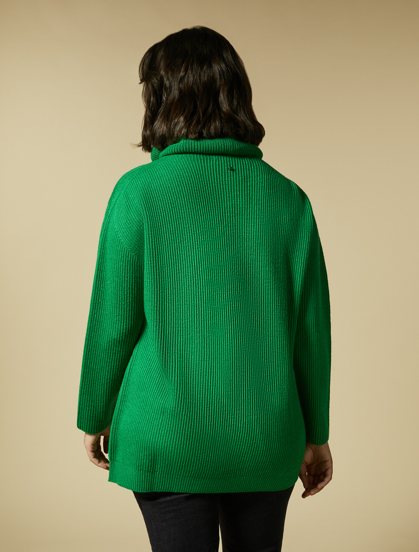 Wool-blend sweater and neck warmer - Green - Marina Rinaldi - 3