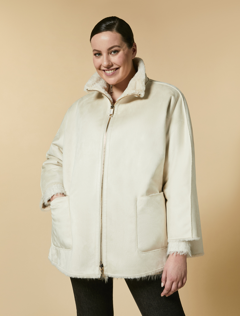 Reversible cape - White - Marina Rinaldi