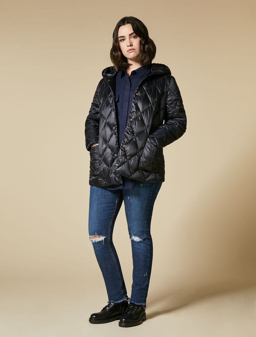 Water-repellent padded jacket - Dark navy - Marina Rinaldi - 4