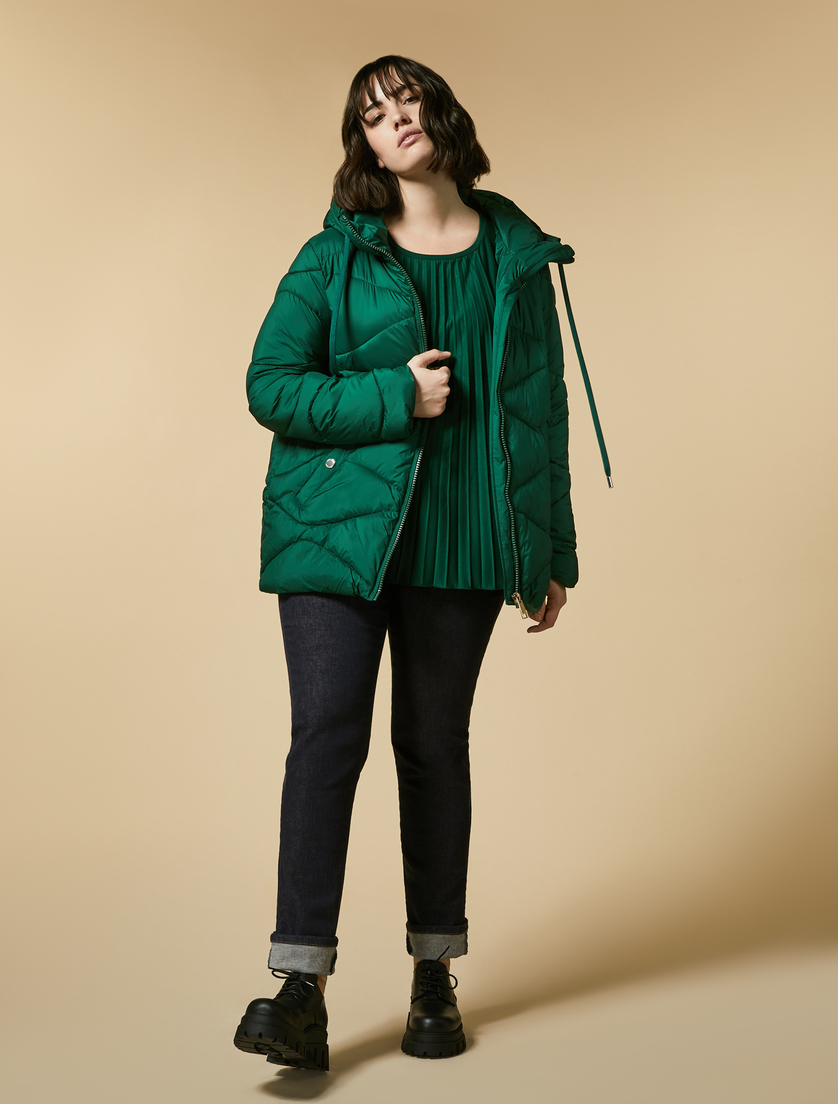 Water-repellent matte down jacket - Dark green - Marina Rinaldi - 4