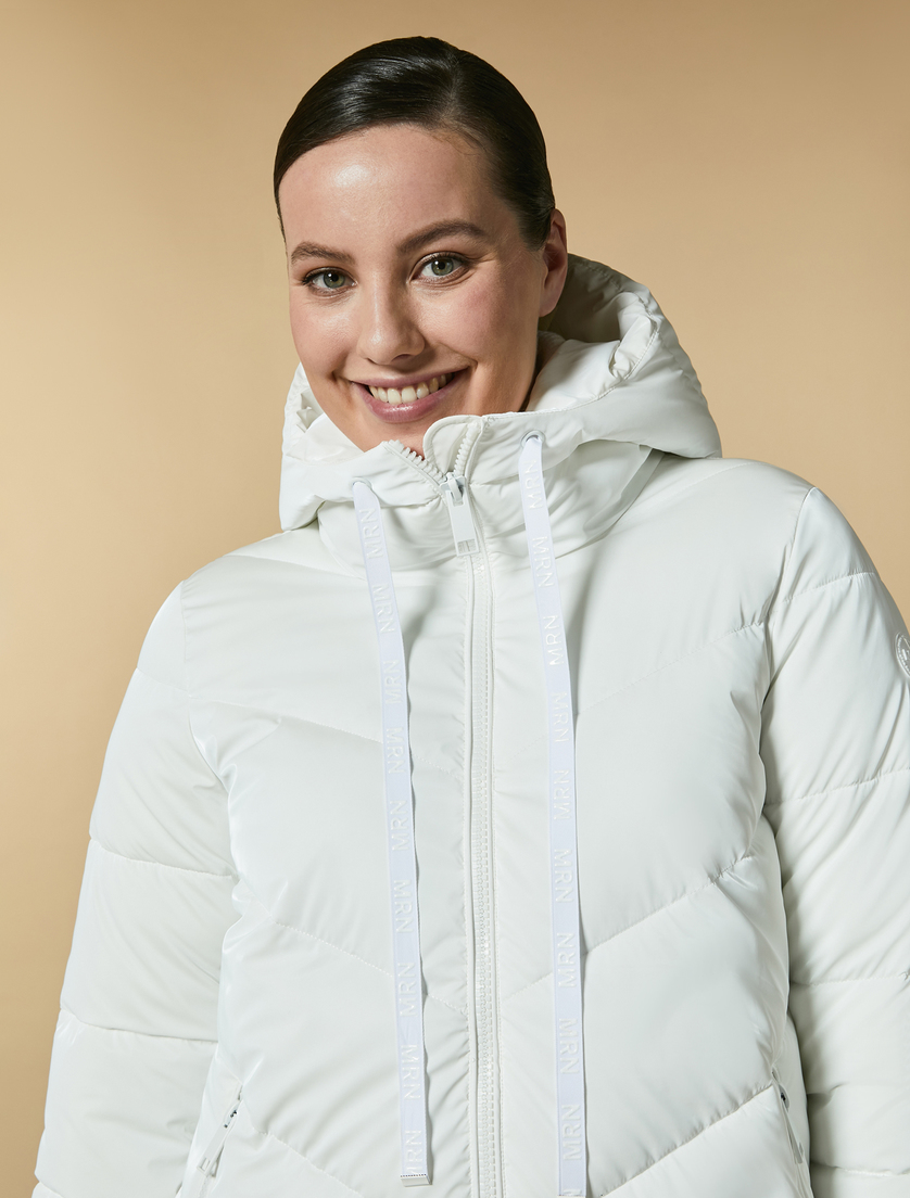 Technical velvet down jacket - White - Marina Rinaldi - 2