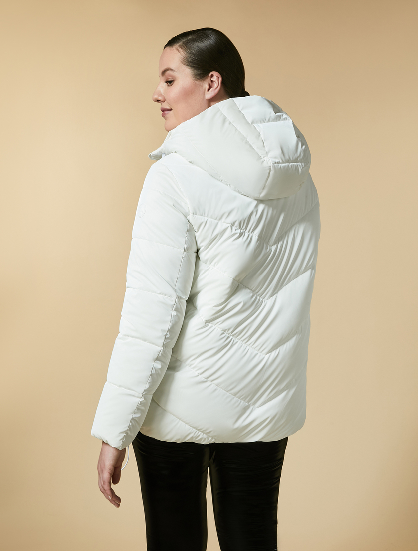Technical velvet down jacket - White - Marina Rinaldi - 4