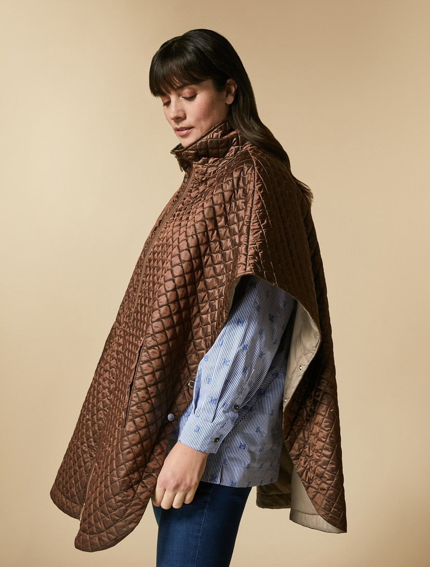 Quilted cape - Dark brown - Marina Rinaldi - 2
