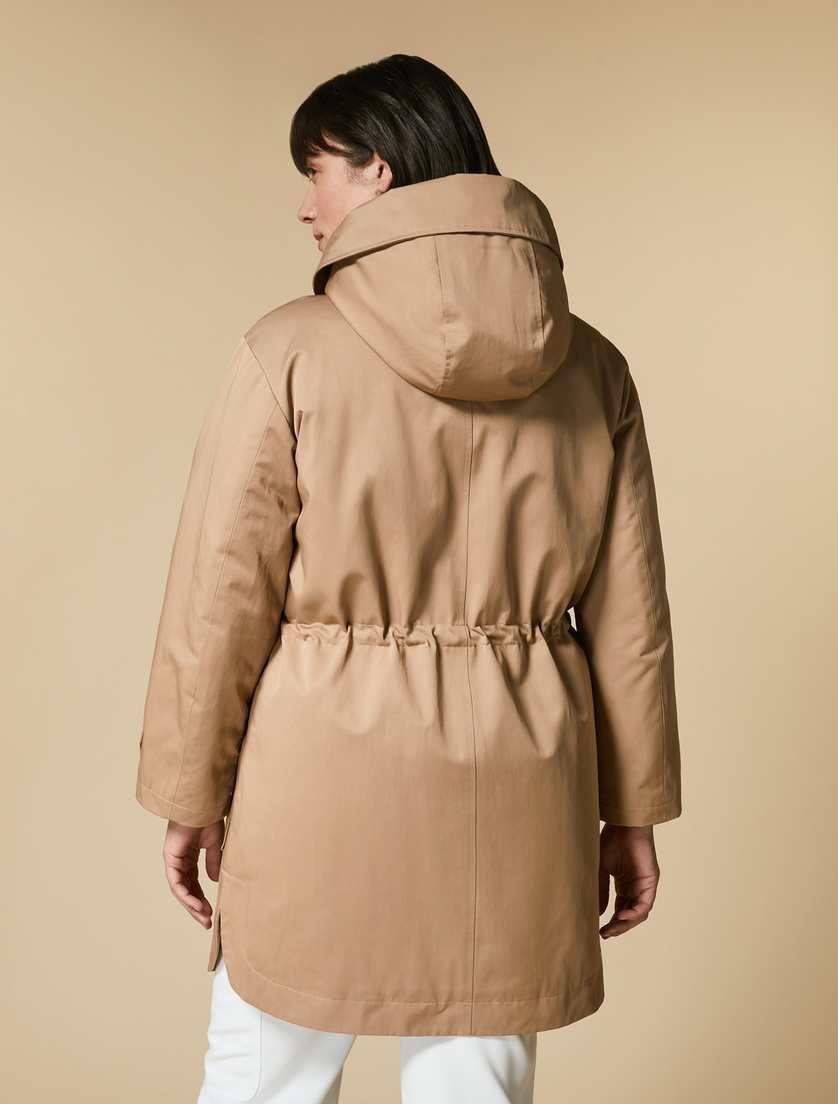 Water-repellent gabardine parka - Camel - Marina Rinaldi - 3