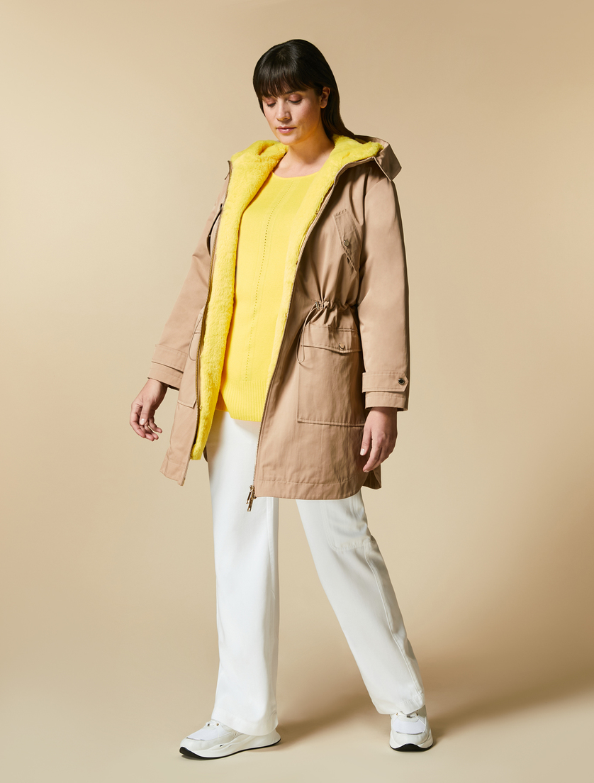 Water-repellent gabardine parka - Camel - Marina Rinaldi - 4