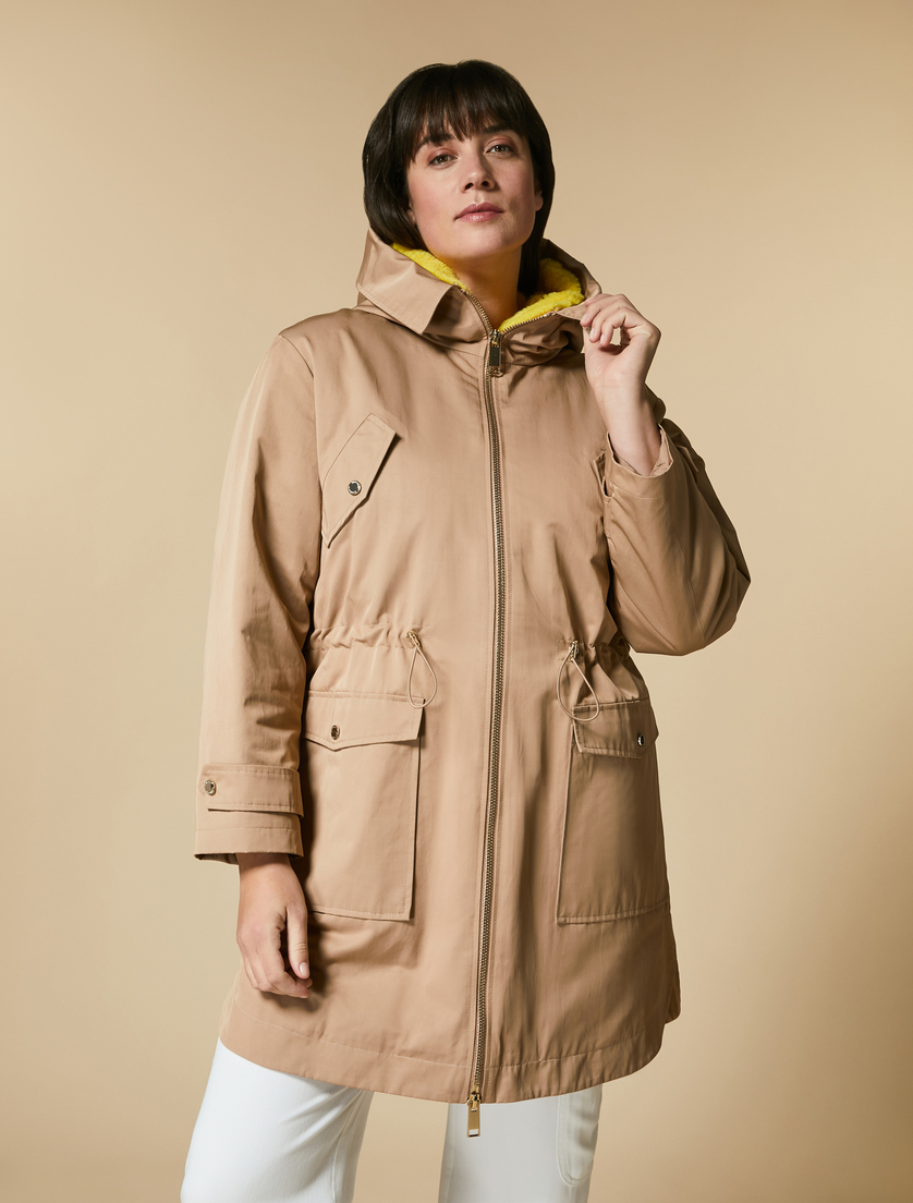 Water-repellent gabardine parka - Camel - Marina Rinaldi