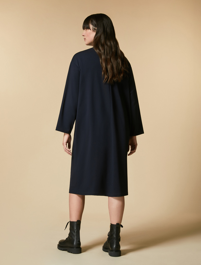 Long jersey dress - Dark navy - Marina Rinaldi - 3
