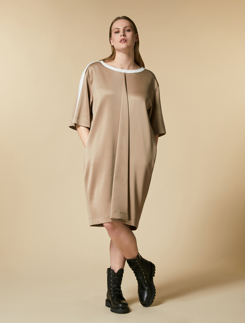 Scuba jersey dress - Camel - Marina Rinaldi