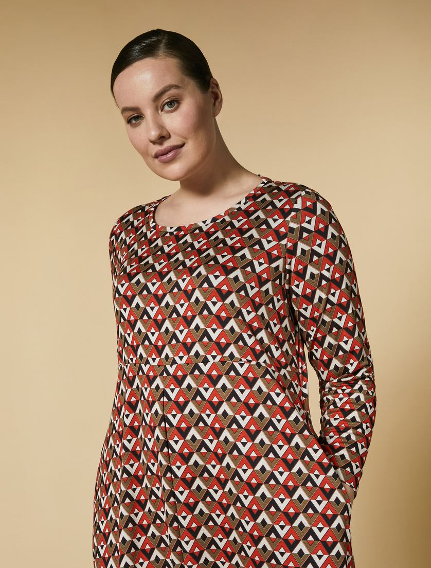 Long jersey dress - Orange - Marina Rinaldi - 2
