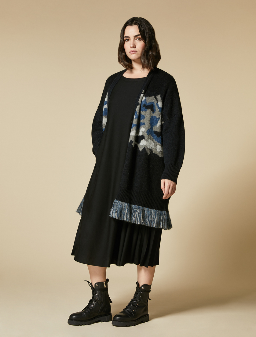 Pleated jersey dress - Black - Marina Rinaldi - 4