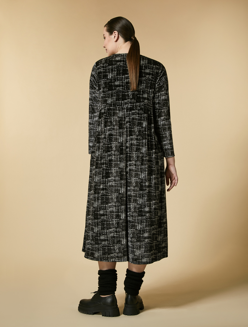 Velvet jersey dress - Black - Marina Rinaldi - 3