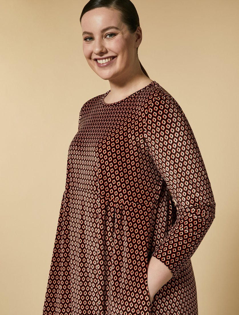 Velvet jersey dress - Brown - Marina Rinaldi - 2