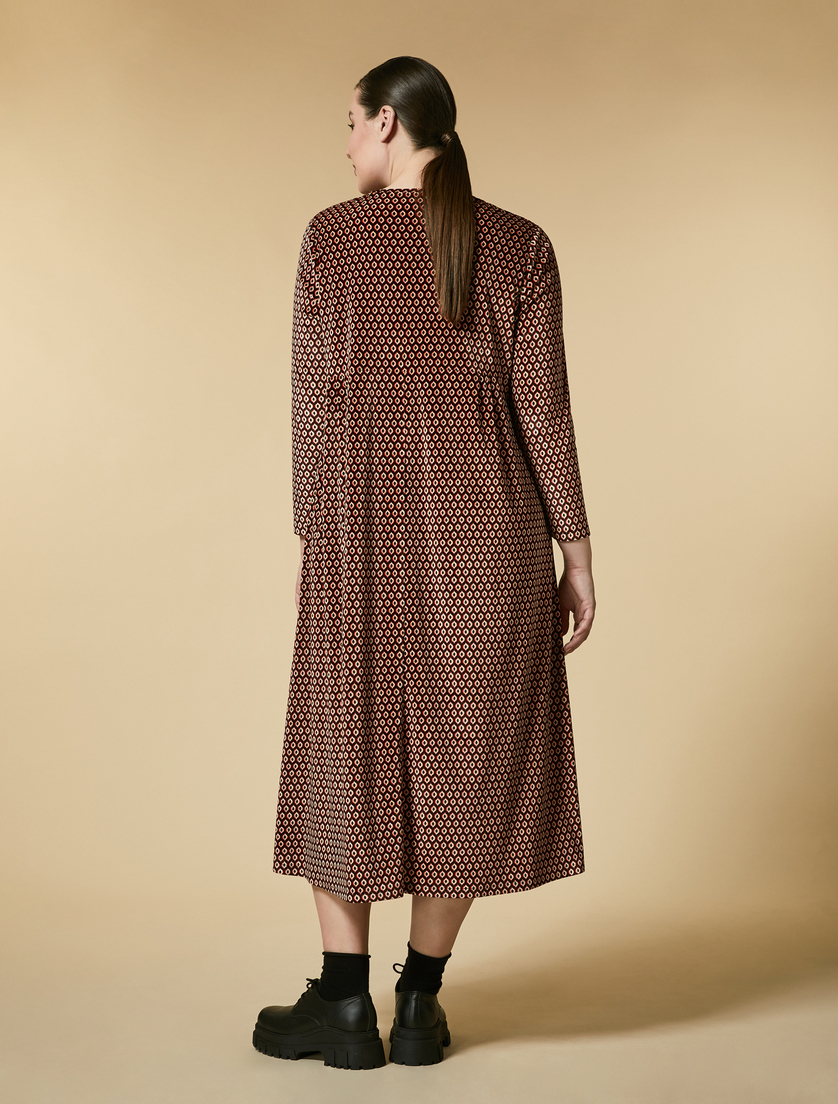 Velvet jersey dress - Brown - Marina Rinaldi - 3