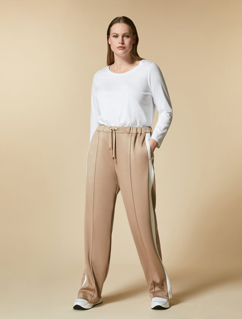 Lightweight scuba trousers - Camel - Marina Rinaldi