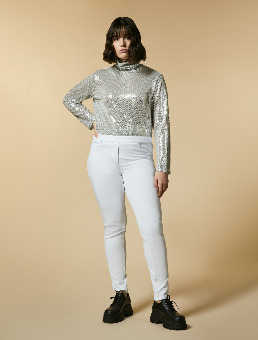 Pantaloni in jersey - Bianco ottico - Marina Rinaldi