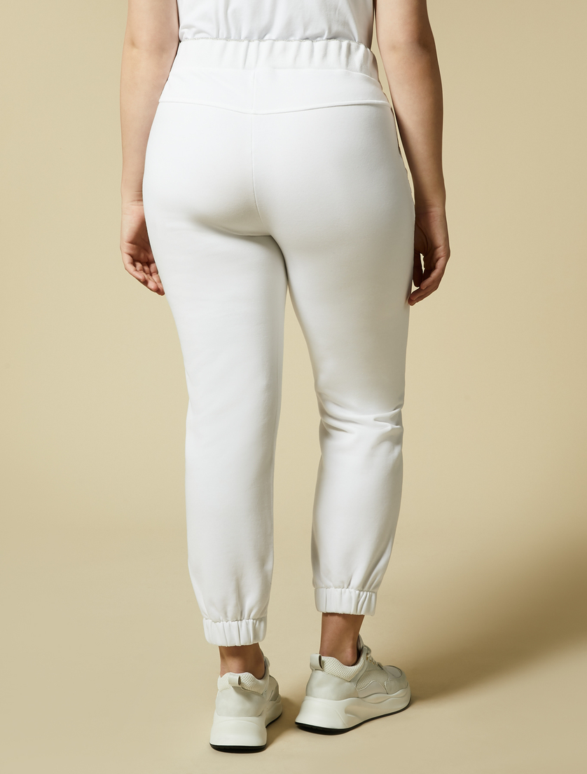 Cotton fleece trousers - White - Marina Rinaldi - 4