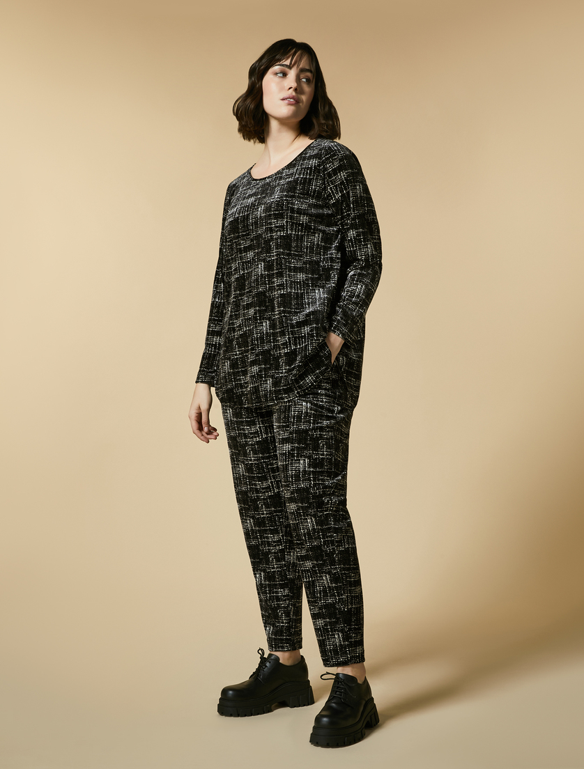 Velvet jersey trousers - Colonial - Marina Rinaldi