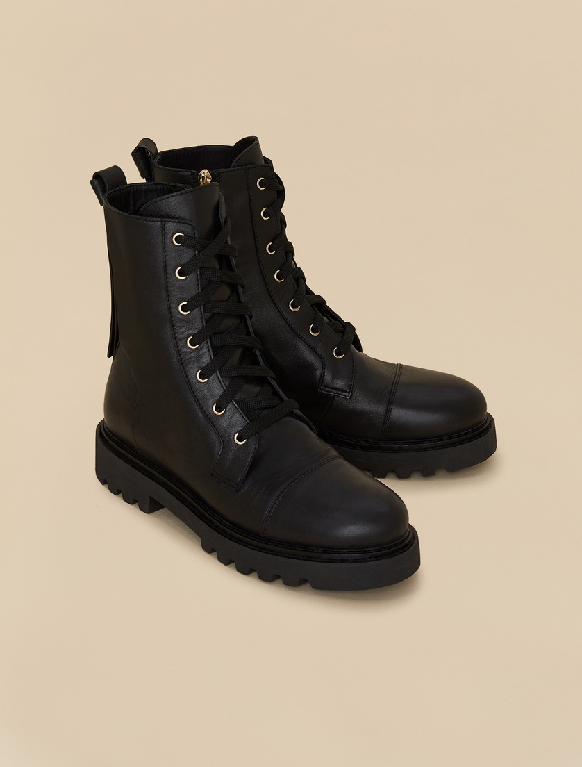 Leather combat boots - Black - Marina Rinaldi - 2