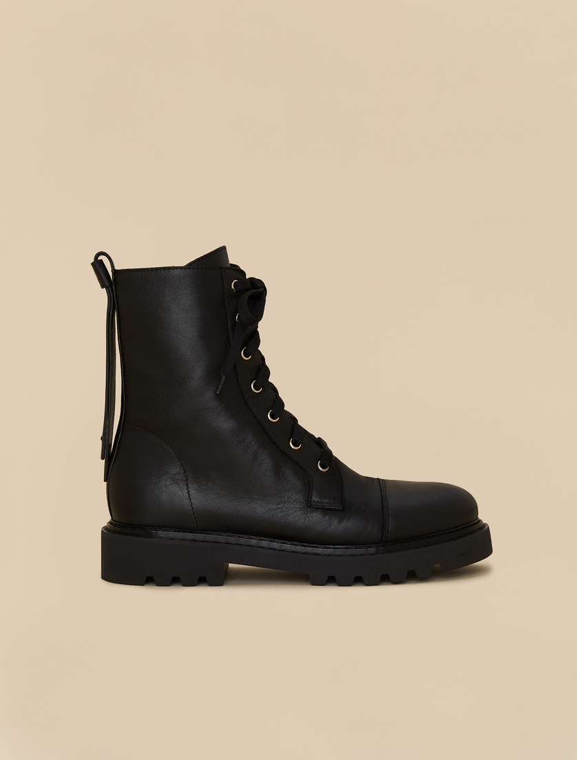 Leather combat boots - Black - Marina Rinaldi