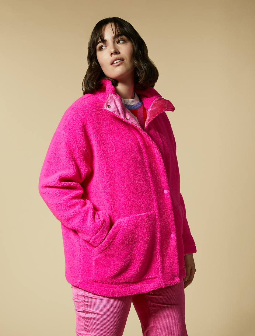 Insert-embellished jersey jacket - Fuchsia - Marina Rinaldi