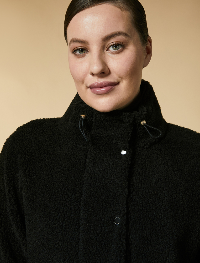 Insert-embellished jersey jacket - Black - Marina Rinaldi - 2