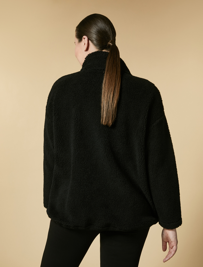 Insert-embellished jersey jacket - Black - Marina Rinaldi - 3