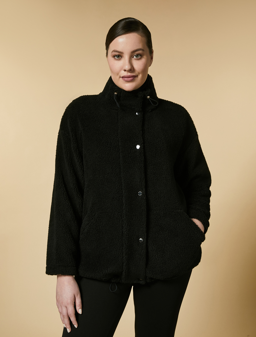 Insert-embellished jersey jacket - Black - Marina Rinaldi