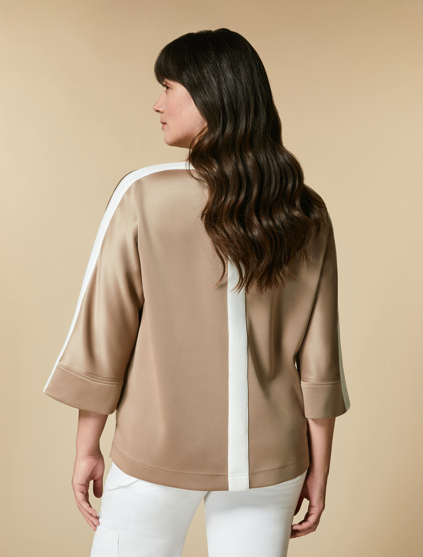 Lightweight scuba sweatshirt - Camel - Marina Rinaldi - 3