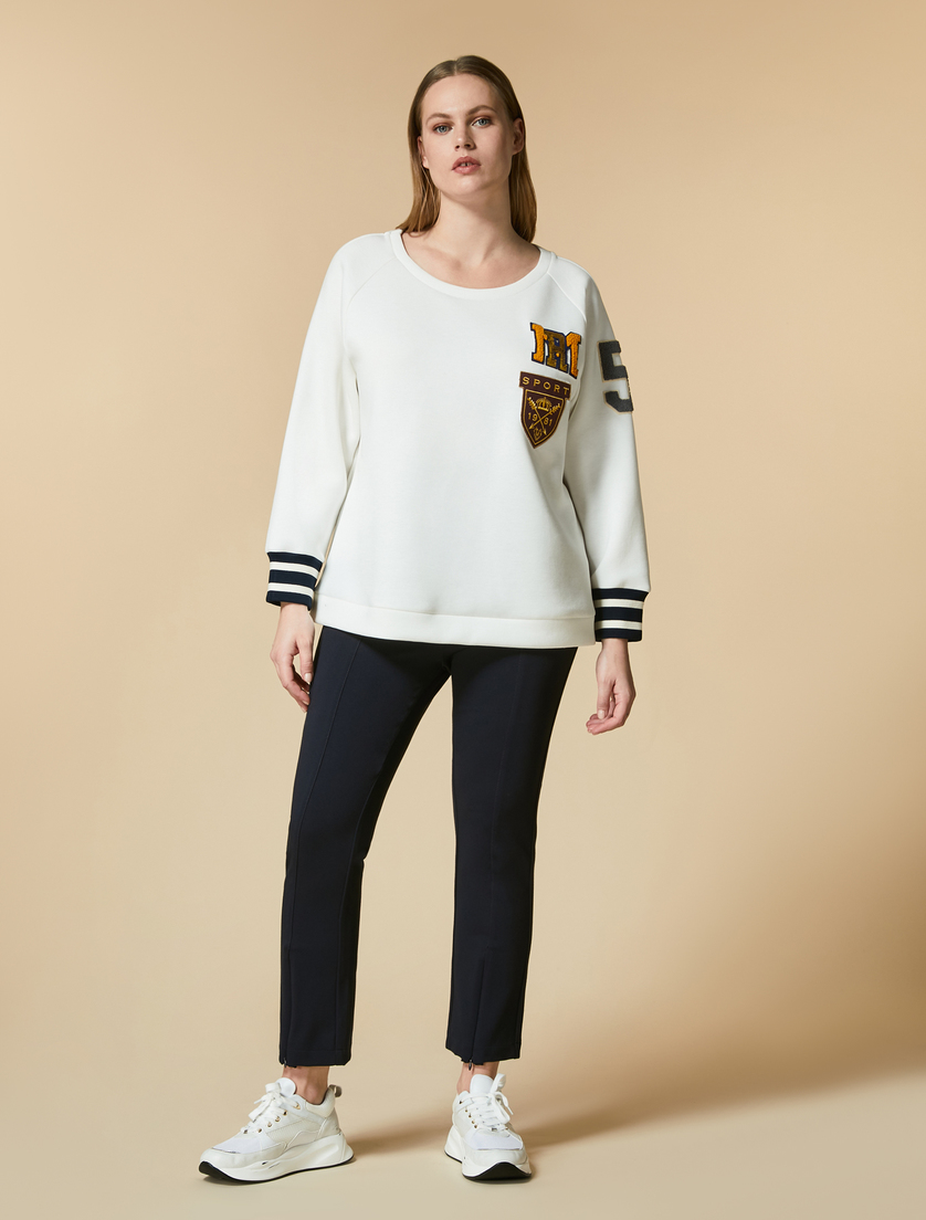 Scuba jersey sweatshirt - White - Marina Rinaldi - 4