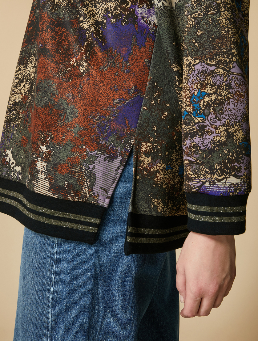 Printed scuba sweatshirt - Olive green - Marina Rinaldi - 2