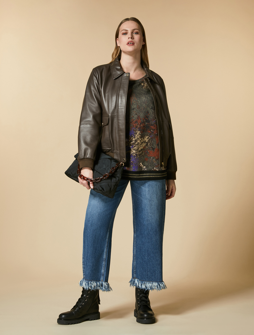 Printed scuba sweatshirt - Olive green - Marina Rinaldi - 4