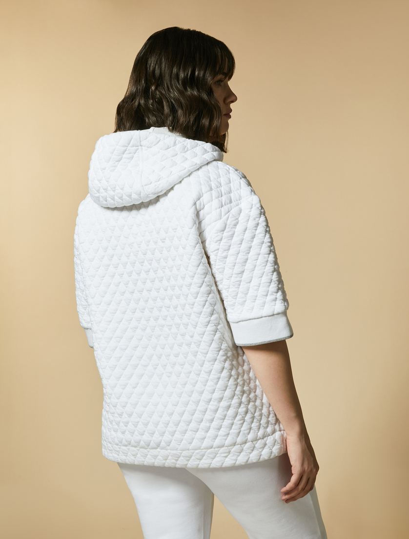 Quilted jersey sweatshirt - White - Marina Rinaldi - 3
