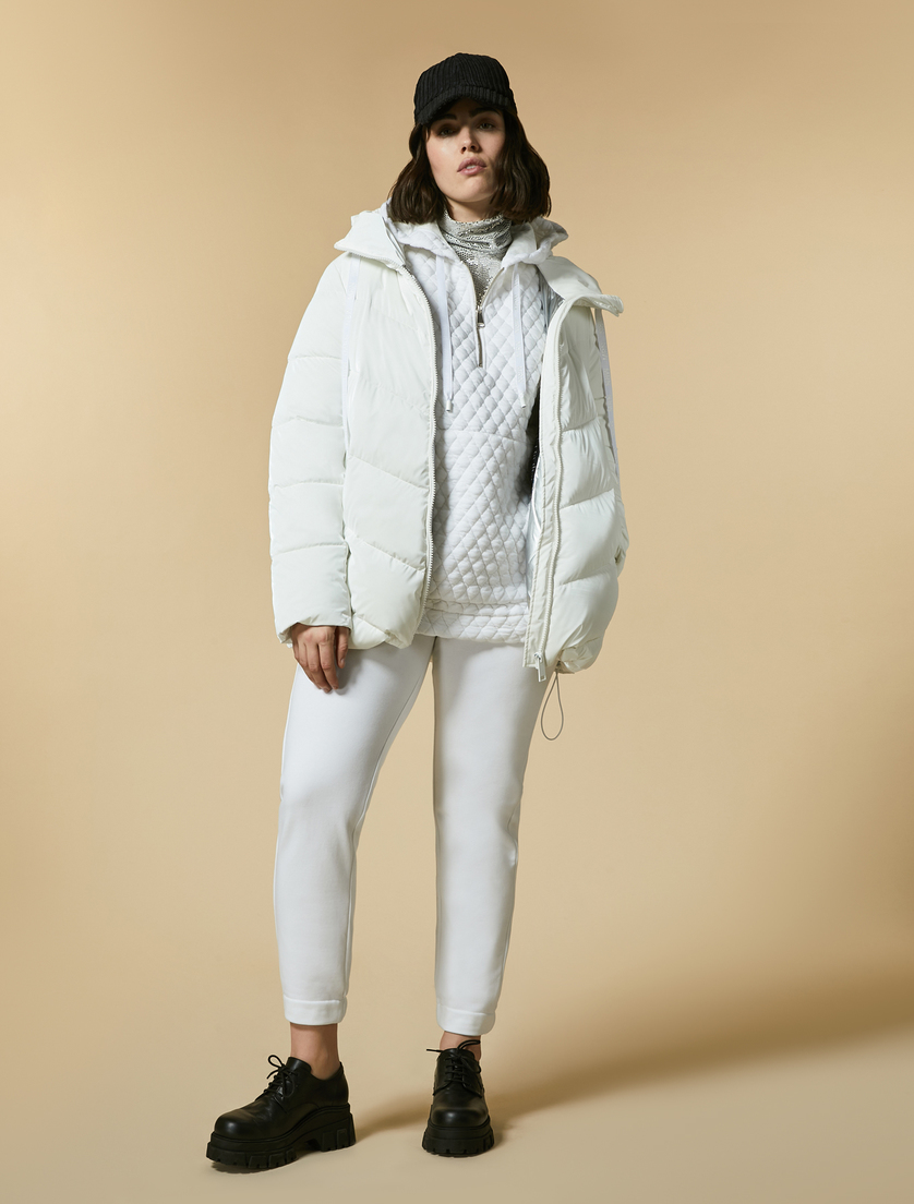 Quilted jersey sweatshirt - White - Marina Rinaldi - 4