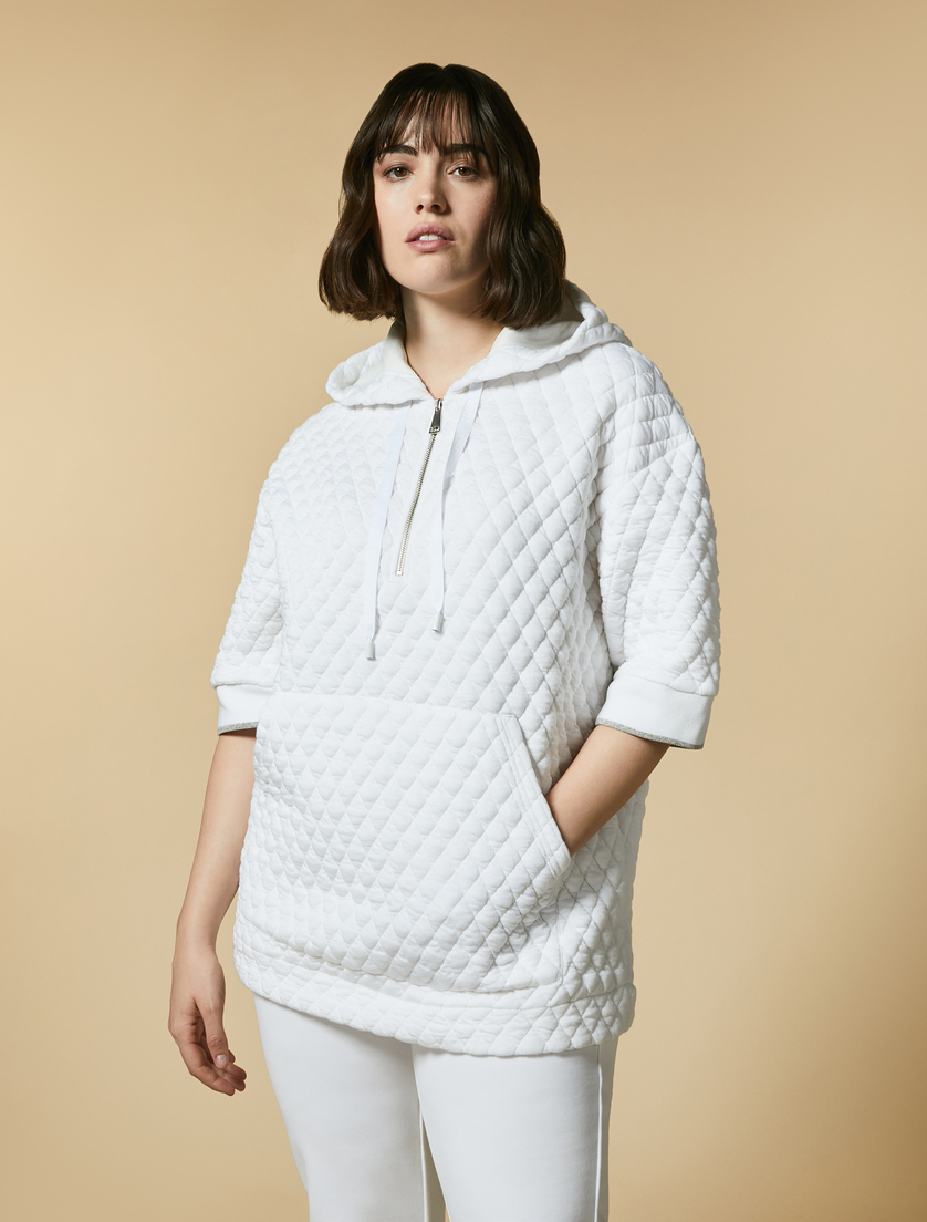 Quilted jersey sweatshirt - White - Marina Rinaldi