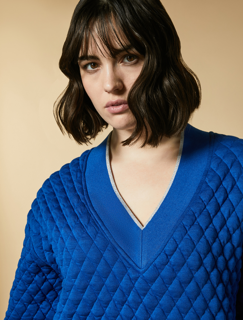Quilted jersey sweatshirt - China blue - Marina Rinaldi - 2