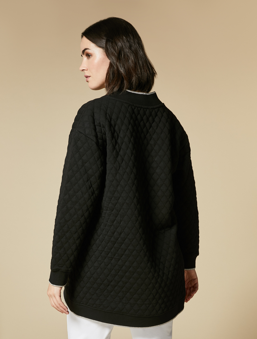 Quilted jersey sweatshirt - Black - Marina Rinaldi - 3