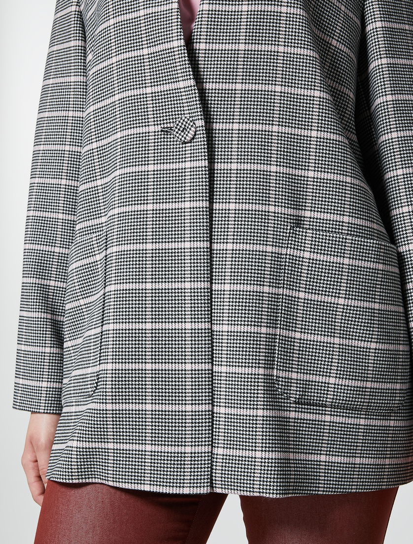 Check viscose blend jacket - Black - Marina Rinaldi - 2